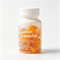 Étiquettes transparentes en film imperméable imprimées pour bouteilles de capsules de lutéine Haoxuan OEM, pour l'emballage de compléments visuels
