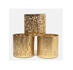 Juego de 3 velas votivas de diseño antiguo dorado puro con diseño y calidad Extra premium a un precio muy extremo - Product Image 1