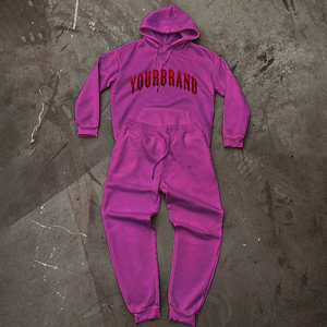 Survêtement à capuche pour homme sur mesure, 100% coton, imprimé, effet délavé au soleil, effet pulvérisé, sweat-shirt vintage, broderie appliquée, pantalon de survêtement - Product Image 3