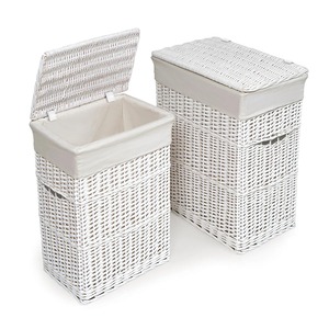 Set of 2 <b>Rectangular</b> White Rattan <b>Baskets</b> Handmade <b>Storage</b> <b>Basket</b> Wholesale eco-friendly Made in Viet Nam - Product Image 3