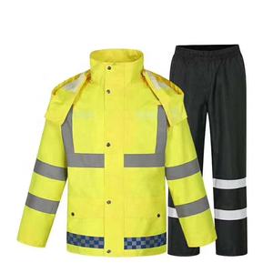 Veste de travail de sécurité réfléchissante haute visibilité ANSI classe 1 pour hommes, orange, imperméable, en polyester, avec capuche - Product Image 1