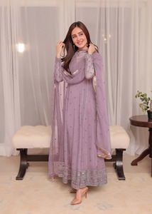New Collection Wholesale OEM Embroidered Shalwar Kameez Ladies Party Dress for <b>Women</b> Heavy <b>Weight</b> Party Embroidered Dress - Product Image 2