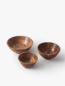 Cuenco de madera con patrón de flores de estilo indio para niños, cuencos para sopa, ensalada, arroz y fideos, tazón de madera Original para mesa de comedor - Product Image 2