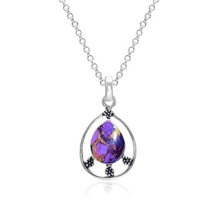 Violet Turquoise Gemstone Gros Pendentif 925 Sterling Silver Fine Jewelry Pendentif Avec 925 Timbre Argent Pendentif Bijoux - Product Image 1