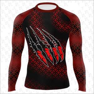 T-shirt de compression à manches longues pour hommes BJJ MMA Rash guards en polyester personnalisé par sublimation Rash Guard Entraînement Vêtements de fitness - Product Image 5