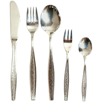 Ensemble de couverts en acier inoxydable avec poignée torsadée Fourchette de service en acier miroir pour table de mariage d'hôtel