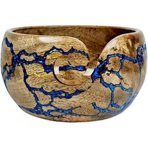 Accessoires de crochet de sheesham artisanal fait à la main personnalisé bol de stockage de fil en bois pour le tricot d'Inde - Product Image 3