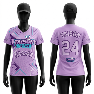 Women <b>Bowling</b> Jersey Premium 160 GSM Polyester Moisture Wicking Green Yellow Sharp Panel Design Sublimation Custom Logo Print - Product Image 2