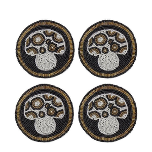 Seed bead embroidery <b>beaded</b> <b>coaster</b> bulk for Factory Price Indian handmade <b>beaded</b> embroidery <b>coasters</b> by glowin fashion - Product Image 3