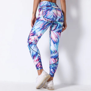 Logotipo personalizado de alta calidad Color a juego Tie Dye Leggings sin costuras Deporte Yoga Leggings Naked Feeling Yoga Leggings Original - Product Image 2