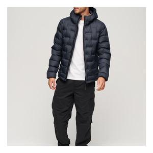 Vestes en toile imperméable pour hommes style de rue coupe-vent à capuche pluie et bulle de neige matelassé bouffant en gros personnalisable - Product Image 4