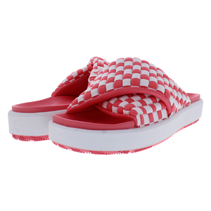 pink and white jordan slides