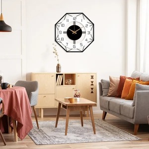 Elegante Reloj de pared de metal redondo en blanco y negro, diseño clásico moderno, ideal para dormitorio, sala de estar, oficina o Decoración de cocina - Product Image 2