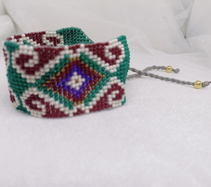 Multi Coloured Bead Handmade <b>Bracelet</b> <b>for</b> Girls Closely Knitted Intricate Design <b>Beaded</b> Ladies <b>Bracelet</b> - Product Image 3