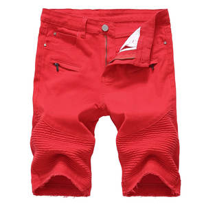 Pantalones cortos de mezclilla para hombre a granel, pantalones cortos de mezclilla rasgados de estilo callejero a la moda, lavado claro y oscuro para ropa de verano - Product Image 1