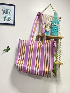 Bolsas de compras grandes ecológicas recicladas Nylon sostenible y polipropileno Hecho EN LA India Patrón de rayas a granel - Product Image 3