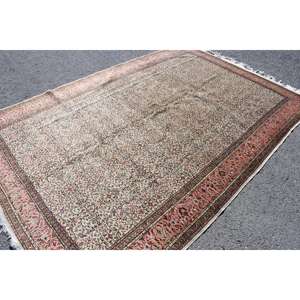 Alfombra Turca Vintage de 6.46x9.6 pies, Alfombra Persa Rosa - Product Image 1