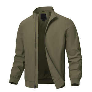 Chaqueta Cortavientos Ligera Informal para Hombre con Logotipo Personalizado al por Mayor, Chaqueta Bomber Impermeable con Cremallera y Bolsillos para Hombre - Product Image 1