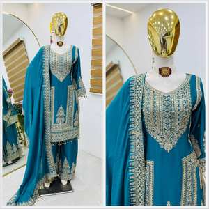 Trajes Salwar Kameez Palazzo de Seda Pakistaní para Mujer, Altamente Duraderos, Reversibles, Sin Arrugas, de Secado Rápido, de Proveedor Indio para Fiestas - Product Image 6