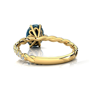 แหวนเพชรชุบโรเดียมสีทอง14K แหวนพลอยสีธรรมชาติสีฟ้าและสีขาวหรูหราเครื่องประดับชั้นดีสำหรับงานเลี้ยงและงานแต่งงานขายส่ง - Product Image 5