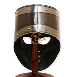 Casque Edward Darkened une armure moderne élégante Casque en fer de style médiéval avec technique polie d'impression UV - Product Image 4