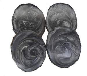 Dessous de verre en résine grise pour décoration de table et de dessous de verre faits à la main - Product Image 4