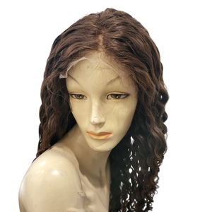 Perruque frontale 100% cheveux humains vierges Remy indonésiens, naturels, ondulés profonds, cuticules alignées, pour dentelle transparente, extrémités épaisses, sans - Product Image 5