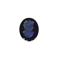 Opal Cameo Jepang Alami Oval Terukir 25x20mm Onyx Hitam 11.35Cts Batu Permata DIY Liontin Cincin/Kalung Pembuatan Perhiasan Ishu Gems