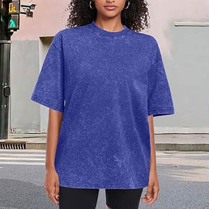 เสื้อยืดผ้าฝ้ายฟอกสีกรดสำหรับผู้หญิงออกแบบได้ตามต้องการสวมใส่สบายและเป็นมิตรกับสิ่งแวดล้อม - Product Image 2