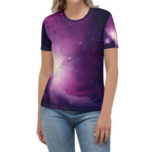 Camiseta de manga corta en blanco para mujer al por mayor para sublimación, transferencia de calor, impresión personalizada, camiseta lisa con logotipo - Product Image 1