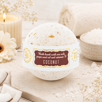 Fabricant de cosmétiques UE, vente en gros, sel de bain de luxe au coco et au sel marin, fait main, 145g, OEM ODM, marque privée