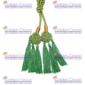 Cordón pectoral hecho a medida de alta calidad con borla verde Cordones de cincture de alta calidad para prendas - Product Image 4