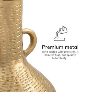 Florero de metal hecho a mano versátil y artístico con asa para regalo y decoración del hogar a granel - Product Image 3