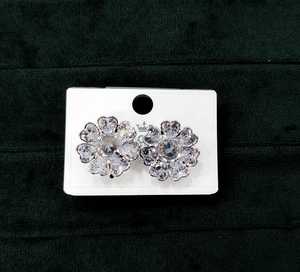 ต่างหูดอกไม้สีเงินอินเทรนด์แบบตะวันตกพร้อมชุบทองสำหรับงานปาร์ตี้มองหาผู้หญิงและเด็กผู้หญิง - Product Image 2