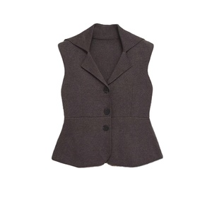 Chaleco de Punto Vintage para Mujer, Otoño 2026, Nuevo Estilo, Cuello Solapa, Sin Mangas, Casual, Versátil, Poliéster/Algodón - Product Image 4