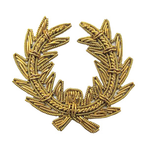 Bullion <b>Wire</b> Gold <b>Wreath</b> Handmade High Quality Bullion Patch - Product Image 1