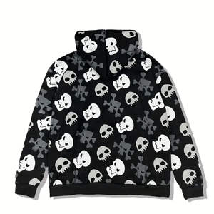 Hip Hop Style lourd 100% coton hommes Vintage en détresse à capuche broderie personnalisée de haute qualité avec fermeture éclair conception - Product Image 5