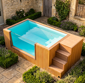 Villa de luxe Panneau acrylique en fibre de verre WPC Piscine extérieure hors sol SPA Piscina avec finition en bois pour jardin - Product Image 1