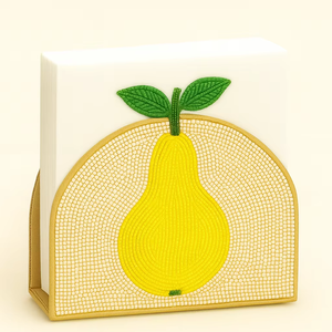 Nuevo último diseño, comedor en casa, restaurantes, hoteles, cafeterías y regalos, servilletero con cuentas hecho a mano, mesa de fiesta con diseño de fruta de pera - Product Image 1