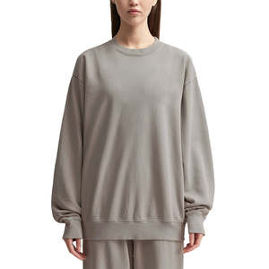 Sudadera de Manga Larga con Cuello Redondo y Hombros Caídos, Bordada, con Logotipo Personalizado, para Mujer, Hecha en Pakistán, de Alta Calidad OEM - Product Image 1