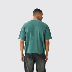 Camiseta de Algodón Grueso y Pesado con Cuello Redondo para Hombre, Personalizable con Logotipo, Estilo Urbano, 100% Algodón, Ecológica, Transpirable y de Manga Corta - Product Image 2