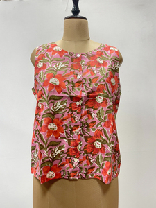 Vestido Corto de Verano con Botones, Estilo Bohemio Floral, de Algodón, Hecho a Mano para Mujer - Product Image 2