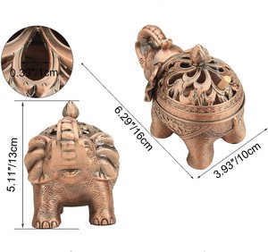 <b>Incense</b> Holder Stand Elephant Cone Coil <b>Incense</b> Burner Ash Catcher with Lid Aromatherapy Ornament Home Decoration - Product Image 5
