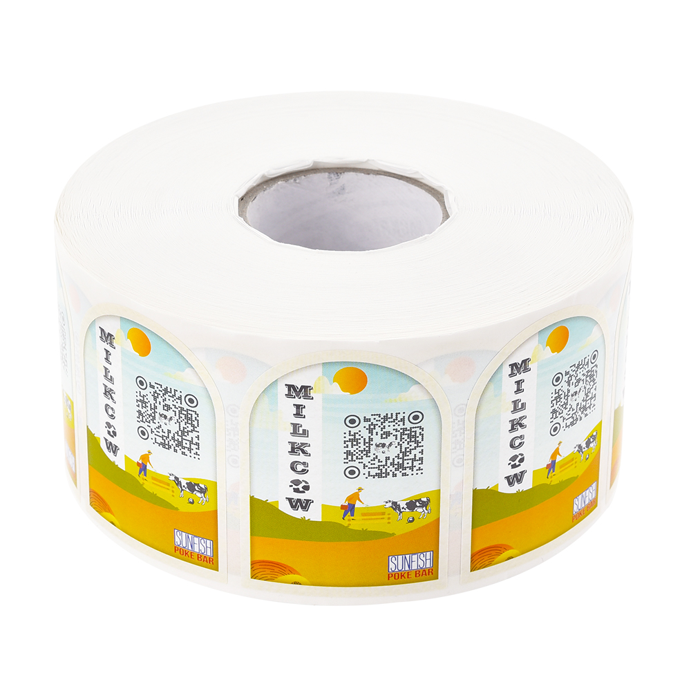 Custom Printing Logo Adhesive Food Labels Roll Packaging Waterproof Paper Sticker for Business