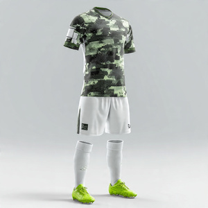 ชุดกีฬาฟุตบอลคอวีเสื้อฟุตบอลแขนสั้นเสื้อท่อนบนเครื่องแบบฟุตบอล - Product Image 5