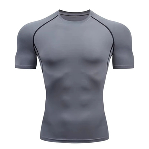 2025 Premium Compression Gym chemise hommes séchage rapide respirant entraînement Fitness t-shirt vêtements de sport en gros - Product Image 2