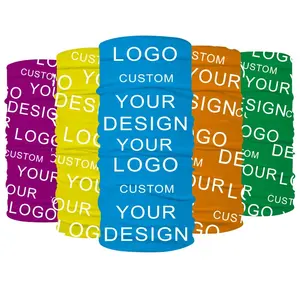Desain Kustom Pabrik Cetak Logo Buff Tabung Mulus Bandana Syal Penutup Wajah Leher Gaiter untuk Olahraga