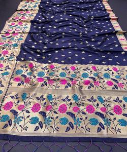 Sarees en soie d'art Alphanumero en gros - Product Image 6