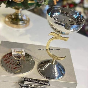 Lot de 2 porte-encens porte-écrou martelé de couleur or et argent, diffuseur d'aromathérapie - Product Image 2