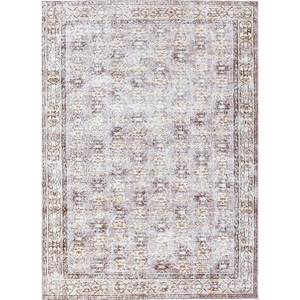 พรมขนสัตว์ถักมือลายเรขาคณิตสไตล์วินเทจ สีเบจและสีน้ำตาล สำหรับห้องนั่งเล่นหรือทางเดินในบ้าน ดีไซน์รูปทรงสี่เหลี่ยมผืนผ้าแบบนามธรรม รุ่น Pae-2228 - Product Image 1